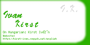 ivan kirst business card